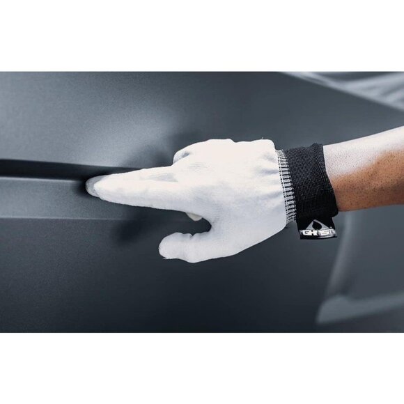 Men's White/Black Touch Screen Lint Free Static Resistant Wrap Ghost Gloves - Picture 5 of 9